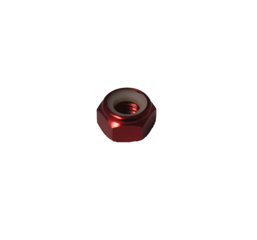 5 Stück DIN 985 Aluminium 6061 eloxiert M3 ROT