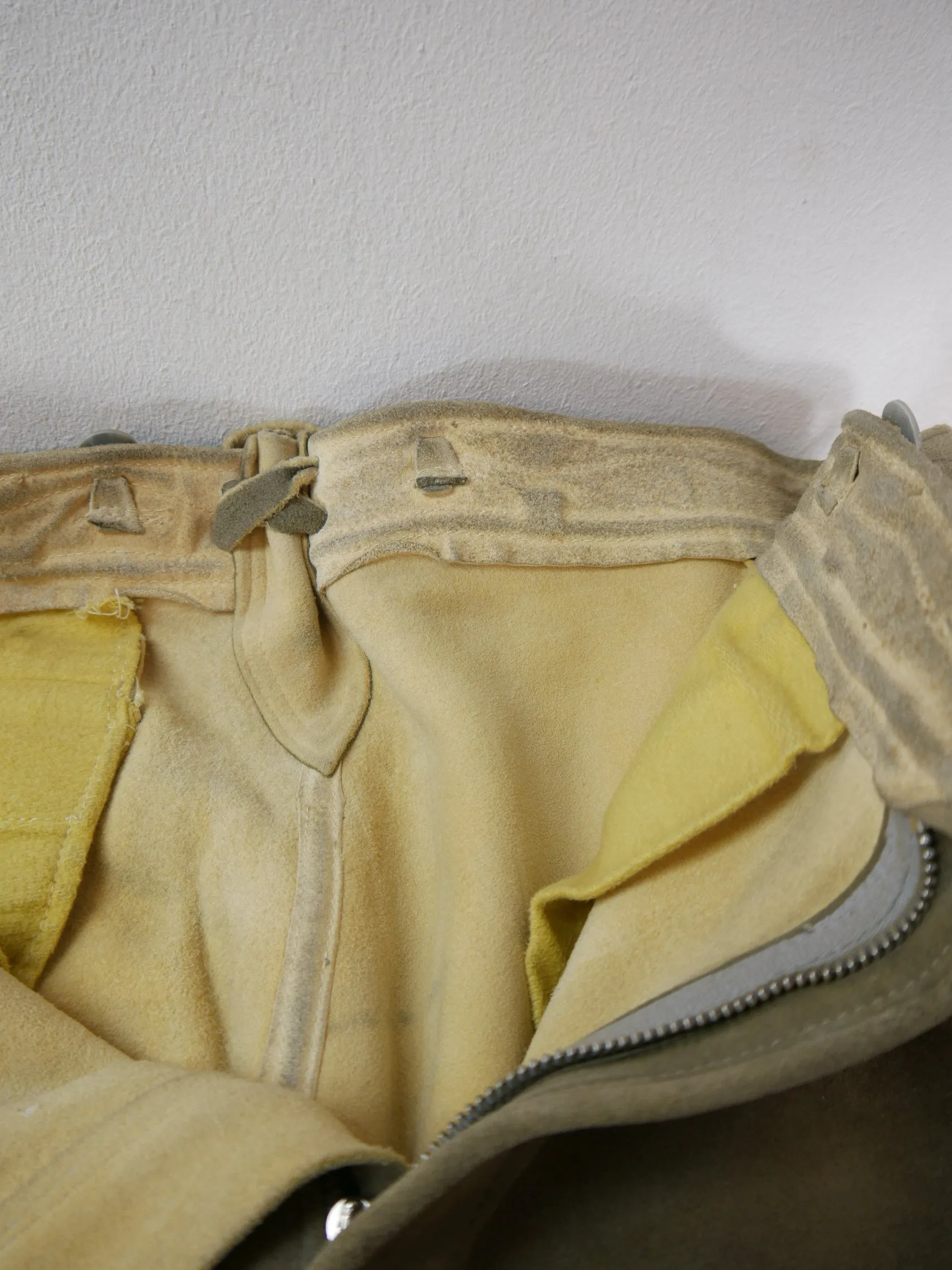 Jagd- Arbeitshose Hirschleder Kniebund Lederhose Säckler Handarbeit grau Gr.52